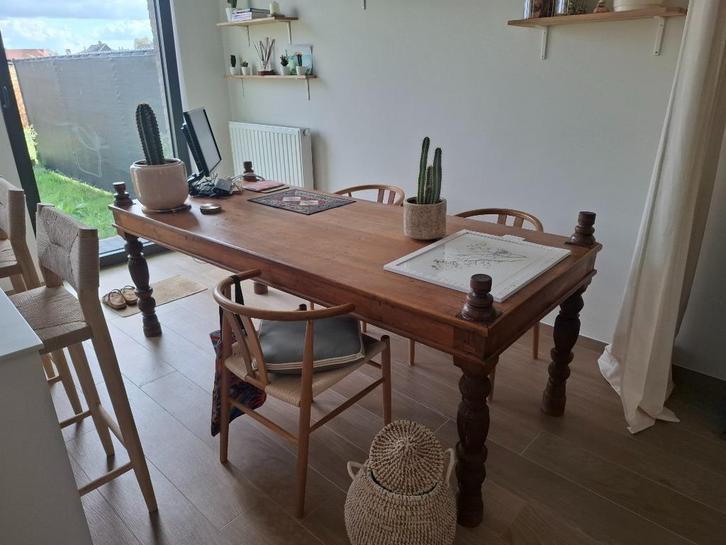 TAFEL, Huis en Inrichting, Tafels | Eettafels, Zo goed als nieuw, 50 tot 100 cm, 200 cm of meer, Vijf personen of meer, Rechthoekig