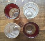 4 stuks glazen theeglaasjes met goud decoratie, Ophalen, Nieuw, Overige typen