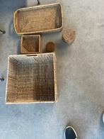 Set rieten accessoires, goede staat, Ophalen, Zo goed als nieuw, Mand