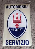 zwaar emaillen automobili Maserati servizio garage bord, Ophalen of Verzenden, Zo goed als nieuw, Reclamebord