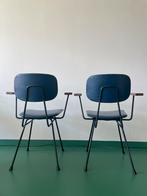 Vintage design stoelen, Bleu, Utilisé, Cuir, Enlèvement ou Envoi