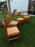 4 houten stoelen, Huis en Inrichting, Ophalen, Gebruikt