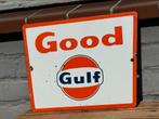 Gulf emaille reclamebord, Ophalen of Verzenden, Gebruikt, Reclamebord