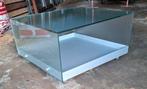 Salontafel in glas met wielen., Ophalen