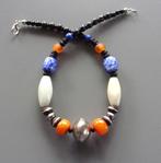 Ketting in witte agaat voor dames met Venetiaanse ruilkralen, Overige materialen, Blauw, Nieuw, Ophalen of Verzenden