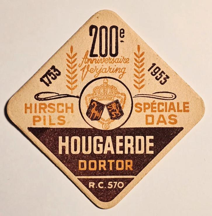 Hougaerde Dortor sous-bock bierviltje bierdeckel coaster, Collections, Marques de bière, Sous-bock, Enlèvement ou Envoi