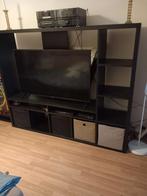 Tv kast zwart bruin br1m80 hoog 1m48 diep38 0pening tv b1m37, Huis en Inrichting, Ophalen, Zo goed als nieuw