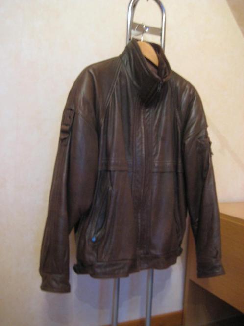 Mooie lederen bomber jacket met rits voor heren – maat 54, Kleding | Heren, Kostuums en vesten, Gedragen, Maat 52/54 (L), Bruin