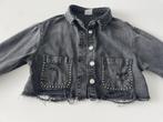 Zwart demin overshirt met studs en scheuren maat 128 van Zar, Kinderen en Baby's, Kinderkleding | Maat 128, Meisje, Trui of Vest