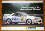 Poster Nissan Skyline 24h Francorchamps 1991, Ophalen of Verzenden, Gebruikt, Auto's