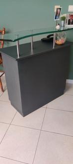 Kas meubel, ontvangst meubel, grijs houten meubel met glas., Ophalen, Gebruikt