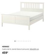 Ikea tweepersoonsbed, Huis en Inrichting, Slaapkamer | Bedden, 160 cm, Wit, Zo goed als nieuw, Tweepersoons