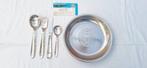 Service enfant vintage KARAMassif Gembloux – acier inox 18/8, Ophalen of Verzenden, Zo goed als nieuw, Kraamcadeau