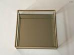 Spiegel doos dienblad  glas goudkleurige rand 18x 18 cm, Huis en Inrichting, Woonaccessoires | Dienbladen, Ophalen of Verzenden