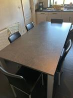 Keuken-/Eettafel + 6 stoelen, 150 à 200 cm, Cinq personnes ou plus, Métal, Comme neuf