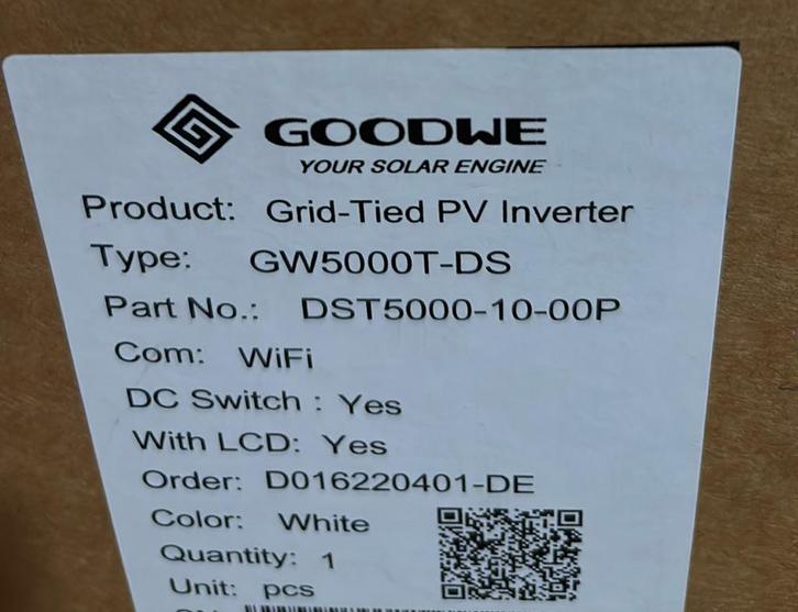 GoodWe 5000T-DS, Doe-het-zelf en Bouw, Zonnepanelen en Toebehoren, Gebruikt, Ophalen