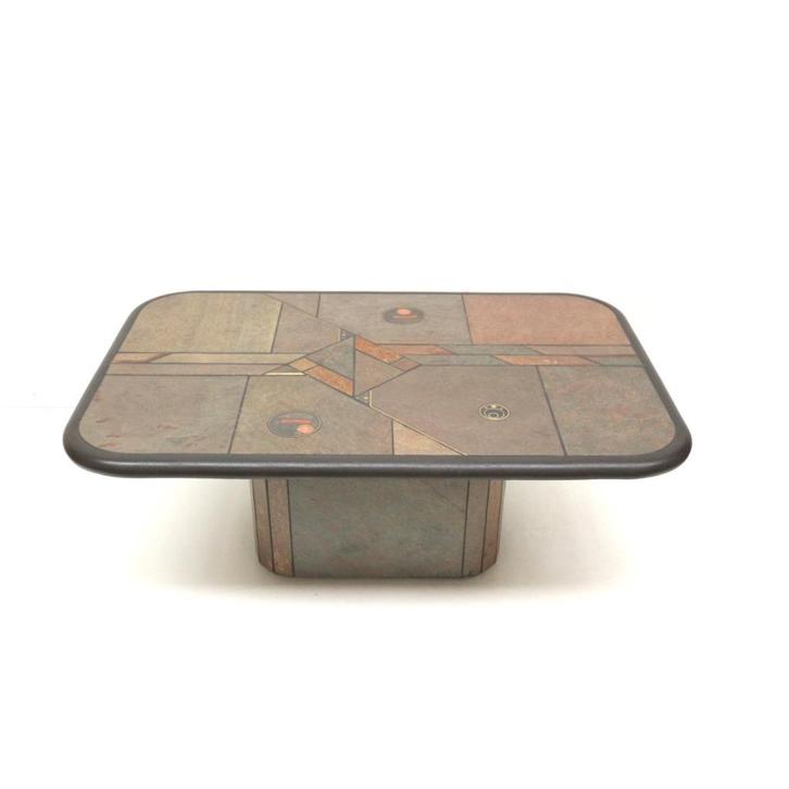 Vintage Brutalist design salontafel jaren '60 '70 Fedam, Huis en Inrichting, Tafels | Sidetables, Verzenden