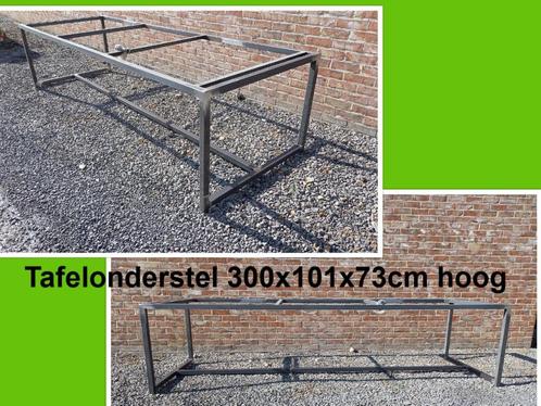 tuintafel - NIEUW tafelonderstel 300x101x73 cm H - eettafel, Tuin en Terras, Tuintafels, Nieuw, Rechthoekig, Metaal, Ophalen