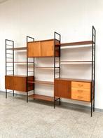 Vintage mid-century teak modulair wandsysteem 1960's, Huis en Inrichting, Ophalen, Gebruikt, Metaal, 150 tot 200 cm