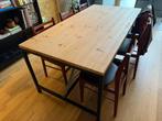 Houten eettafel 90x180cm, Ophalen, Gebruikt, Rustiek, 50 tot 100 cm