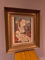 Tableau religieux ancien signé 1943 cadre bois, Antiquités & Art, Enlèvement