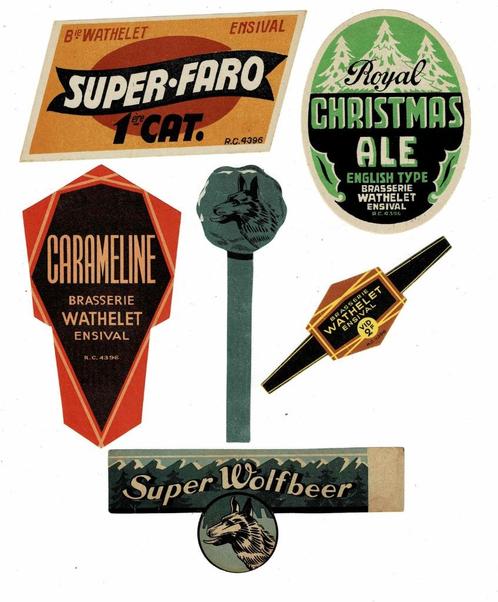 Oude bieretiketten van "WATHELET", Verzamelen, Biermerken, Nieuw, Overige typen, Overige merken, Verzenden