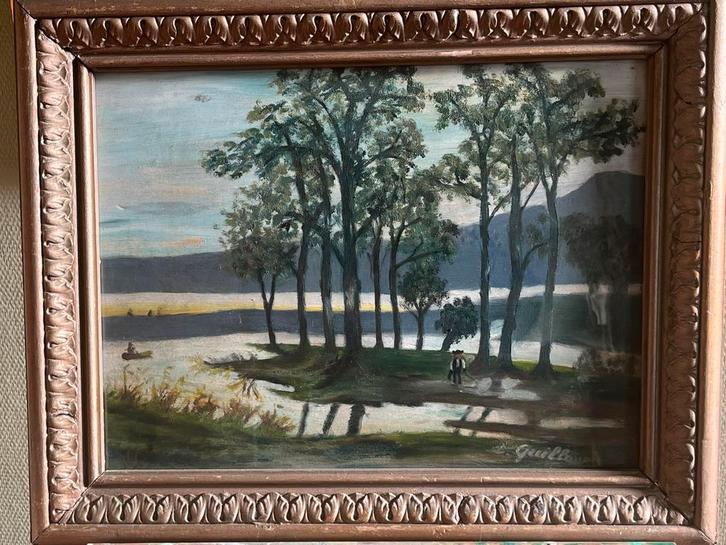 Landschapsschilderij, Antiek en Kunst, Kunst | Schilderijen | Klassiek, Ophalen of Verzenden