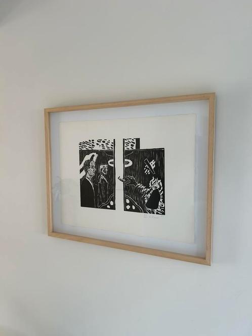 Houtsnede Roger Raveel, Antiek en Kunst, Kunst | Litho's en Zeefdrukken, Ophalen