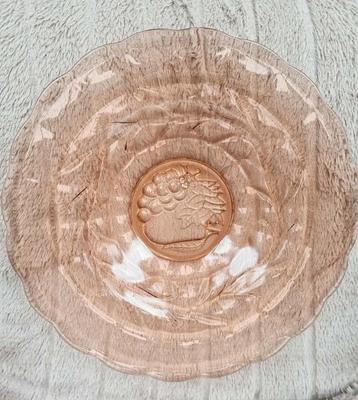 vintage glazen schaal perzikroze - 31 cm - perfecte staat beschikbaar voor biedingen