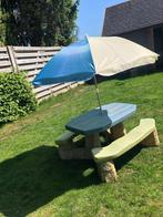 Step2 Naturally Playful Picknicktafel met Parasol groen/blau, Ophalen, Zo goed als nieuw, Kinderpicknicktafel