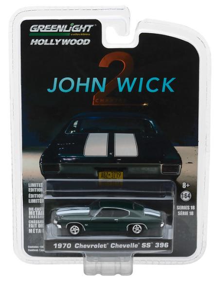 John Wick 2 (2017) - 1970 Chevrolet Chevelle SS 396 1:64, Auto, Nieuw, Askgl@greenlighttoys.com, Greenlight Collectibles