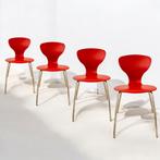 4x Il Po Iks Stoelen Door Giovanni Baccolini, Rouge, Autres matériaux, Modern Italiaans ontwerp, Enlèvement