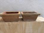 2 terracotta plantenbakjes, Tuin en Terras, Ophalen, Gebruikt, Tuin, Minder dan 40 cm