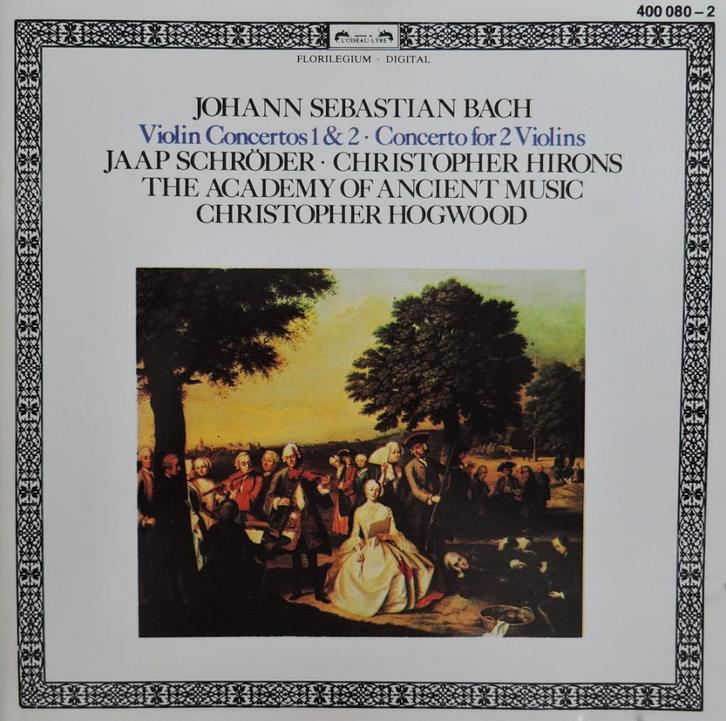 Bach / Vioolconcerten 1 & 2 ea - Schröder / Hirons / Hogwood, Cd's en Dvd's, Cd's | Klassiek, Zo goed als nieuw, Orkest of Ballet