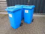 3 blauwe kliko's 240 liter, 75 cm ou plus, Comme neuf, Enlèvement, 40 litres ou plus