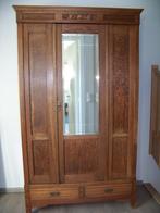 Kast met Spiegel, Ophalen, 100 tot 150 cm, Eikenhout, Zo goed als nieuw