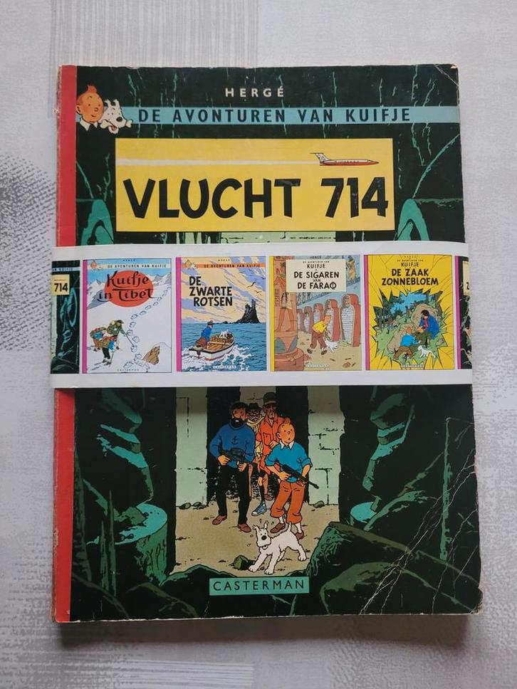 Tintin Kuifje Vlucht 714 e.o. 1968 + rare bandeau, Livres, BD, Enlèvement ou Envoi