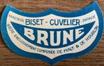 Étiquette de bière BRASSERIE BISET-CUVELIER/BRUNE/PIPAIX, Collections, Enlèvement ou Envoi, Comme neuf, Autres types