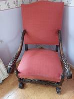Gerenoveerde antieke fauteuil met bekleding, Dieren en Toebehoren, Ophalen, Gebruikt