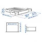 Bed Nordli ikea 160x200m, Huis en Inrichting, Slaapkamer | Bedden, Ophalen, Wit, Tweepersoons, Zo goed als nieuw