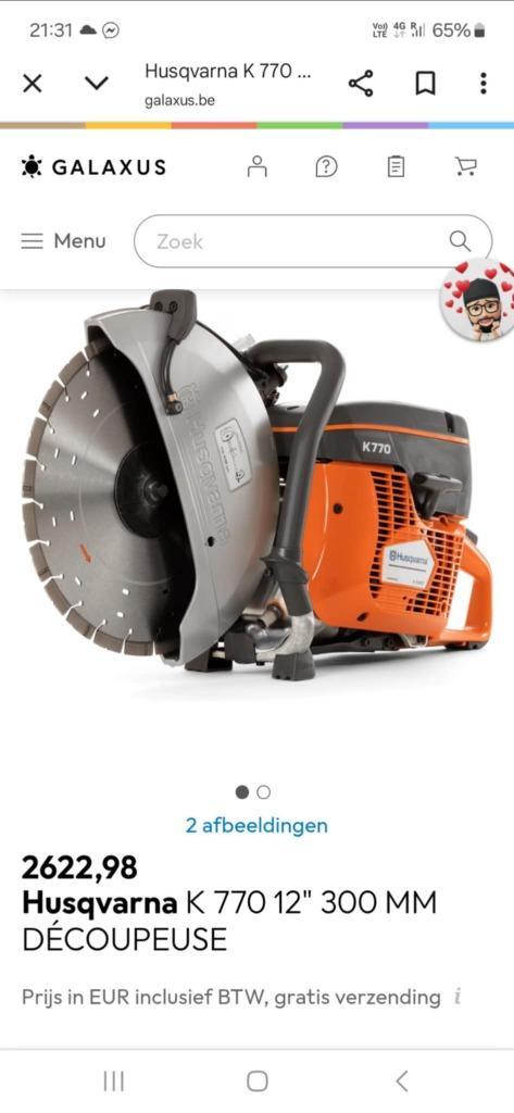 Husqvarna k 770 découpeuse 400 euros, Doe-het-zelf en Bouw, Gereedschap | Overige machines, Zo goed als nieuw, Ophalen