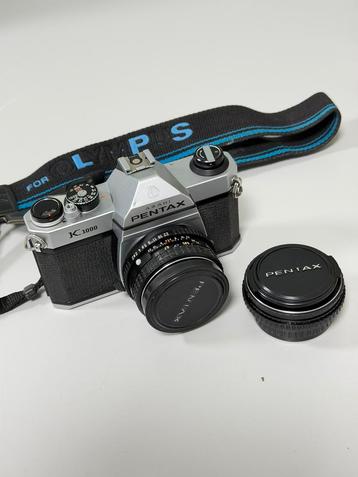 Pentax K1000 35mm Film SLR Analoog Camera + twee lenzen ! beschikbaar voor biedingen