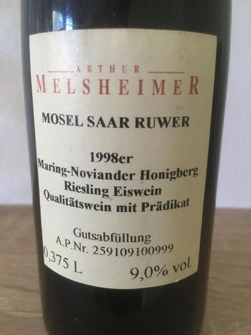 Riesling Eiswein van 1998. Melsheimer Klosterhof Siebenborn., Collections, Vins, Neuf, Vin blanc, Autres régions, Enlèvement ou Envoi