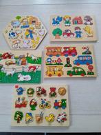5 houten inleg puzzels, Kinderen en Baby's, Speelgoed | Kinderpuzzels, Ophalen of Verzenden, Zo goed als nieuw