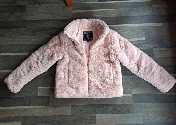 Pelsjasje roze en/of jas met fleece voering blauw, mt 140, Kinderen en Baby's, Kinderkleding | Maat 140, Zo goed als nieuw, Jongen of Meisje