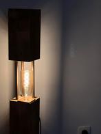 Lampe artisanale chêne, Maison & Meubles, Lampes | Lampadaires, Comme neuf, Métal, 100 à 150 cm, Industriel ancien