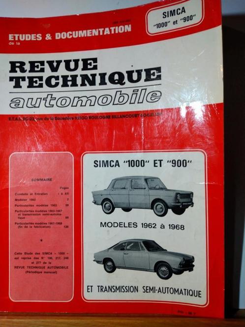 RTA - Simca 1000 et 900 - Revue technique et automobile, Autos : Divers, Modes d'emploi & Notices d'utilisation, Enlèvement ou Envoi