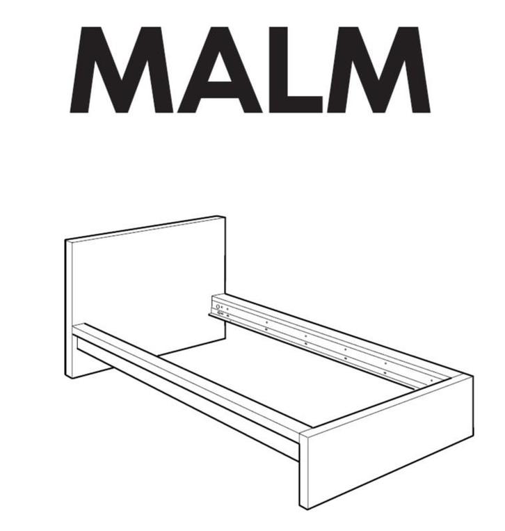 IKEA Malm wit eenpersoonsbed + lattenbodem, Huis en Inrichting, Slaapkamer | Bedden, Gebruikt, Eenpersoons, 90 cm, 200 cm, Hout