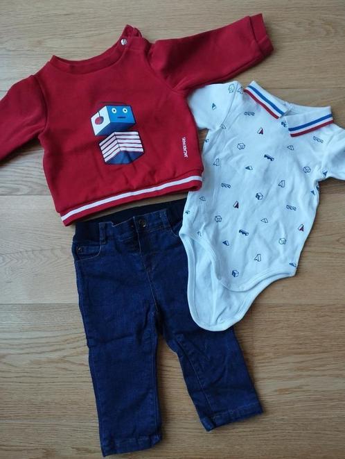 JACADI jongensset van 12 maanden (74 cm), Kinderen en Baby's, Babykleding | Maat 74, Zo goed als nieuw, Jongetje, Setje, Ophalen of Verzenden