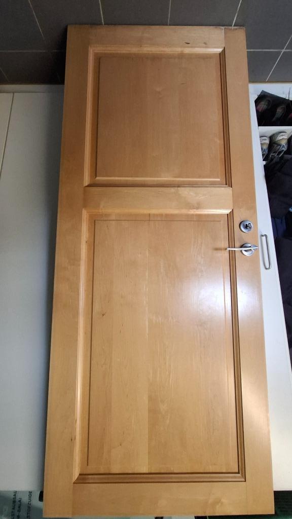 deur, Doe-het-zelf en Bouw, Deuren en Vliegenramen, Gebruikt, Binnendeur, 200 tot 215 cm, 80 tot 100 cm, Hout, Ophalen